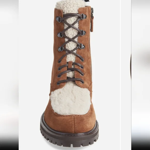 Aquatalia’s suede `Isaac’ boots Shearling Lug Sole Italian Luxury Designer #75 - Picture 4 of 12